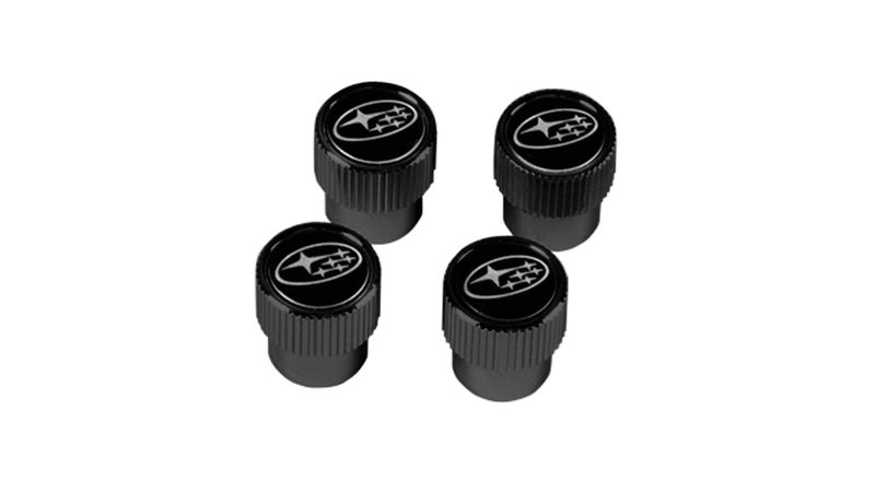 Subaru Logo Black Tire Valve Stem Caps for Forester Impreza Outback STi Genuine WRX Ascent Crosstrek BRZ Legacy Solterra - SOA342L168 - Image 1